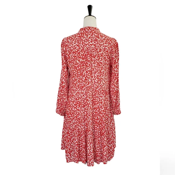 J. Crew Floral Button Front Tiered Shirtdress Tossed Bouquet Cottagecore - Picture 5 of 13